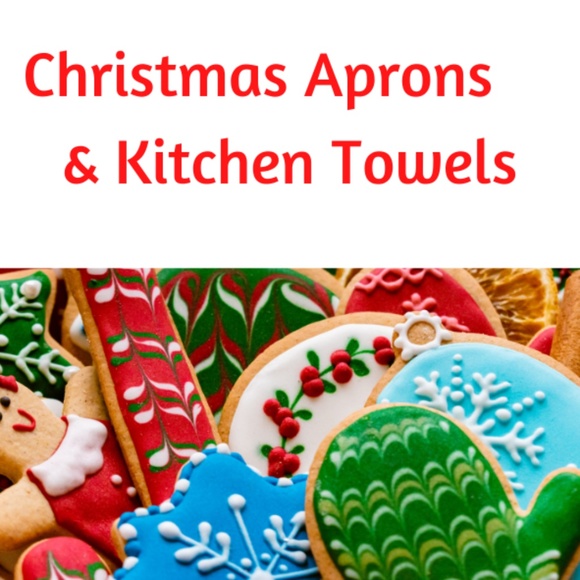 Christmas Aprons and Kitchen Towels sign - Picture 1 of 1